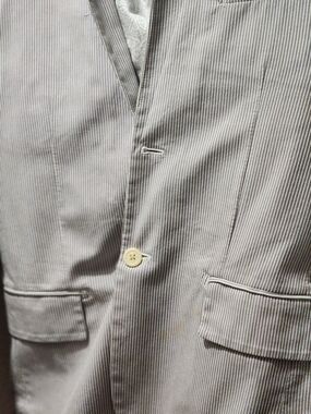 Express Men's Pinstripe Pea Coat in Light Gray